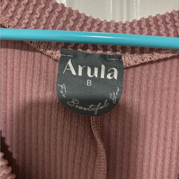 ARULA Ribbed Knit Sweater in Dusty Pink - Picture 2 of 3